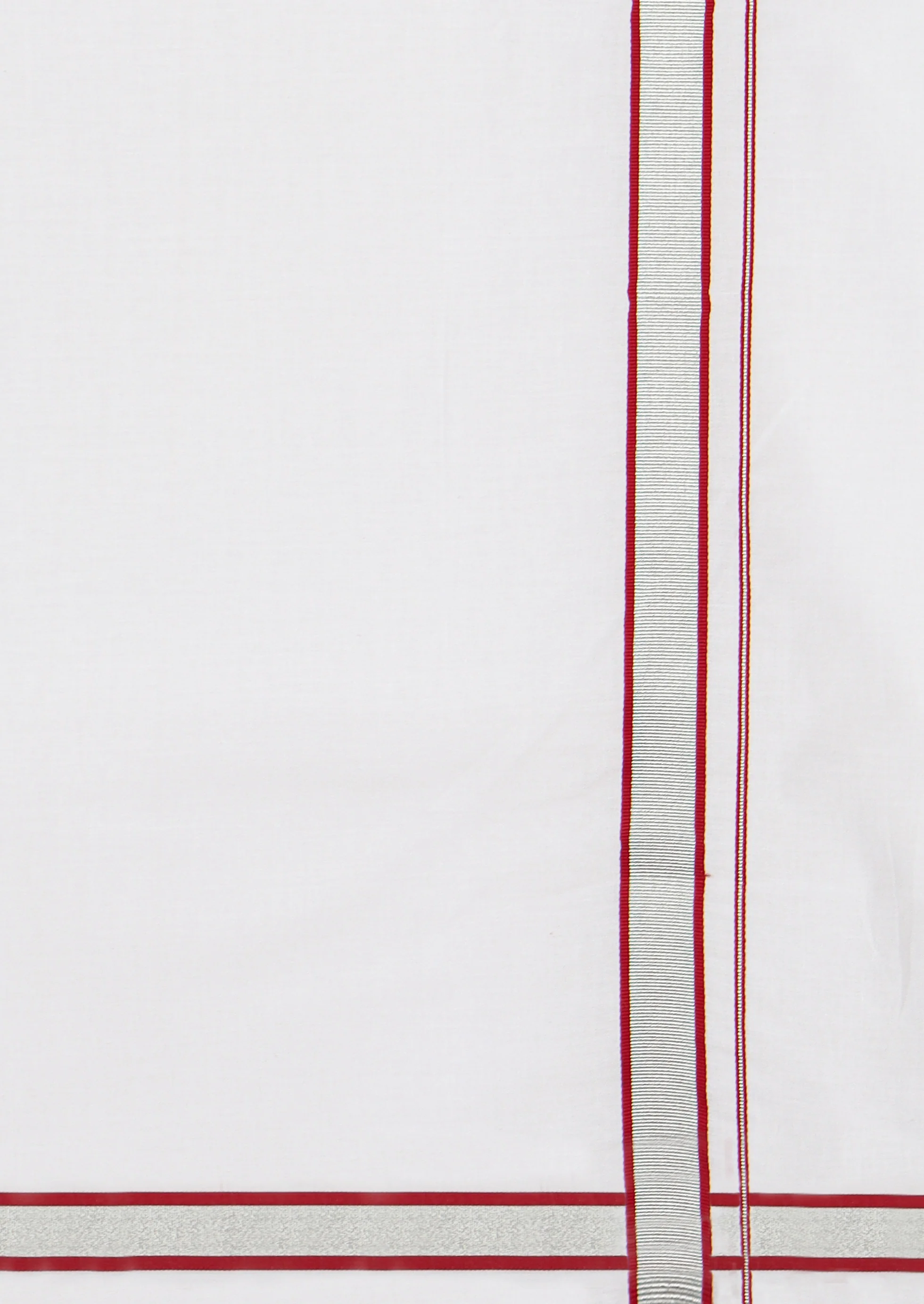 Men Cotton Blend Readymade Single Layer White Dhoti with Fancy Jari Border GASC03 - Image 4