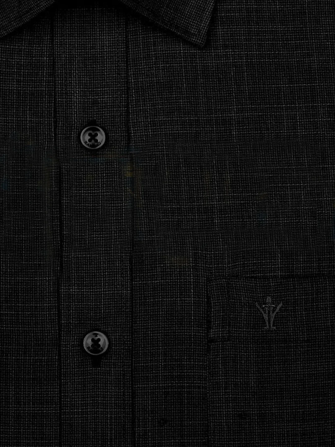 Men Cotton Blend Shirt Black MA8 - Image 5