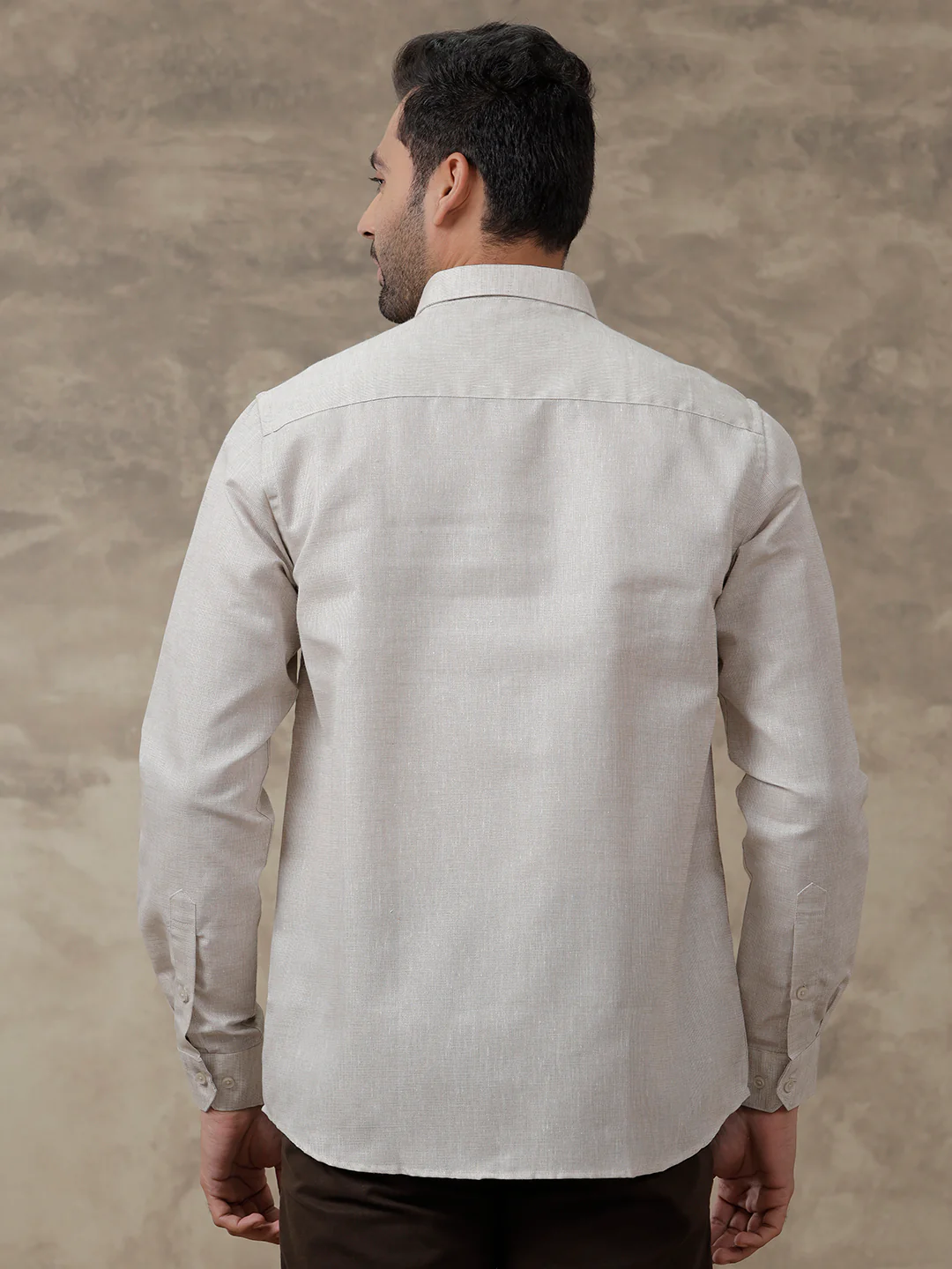 Men Cotton Blend Shirt Grey T3 CV7 - Image 4