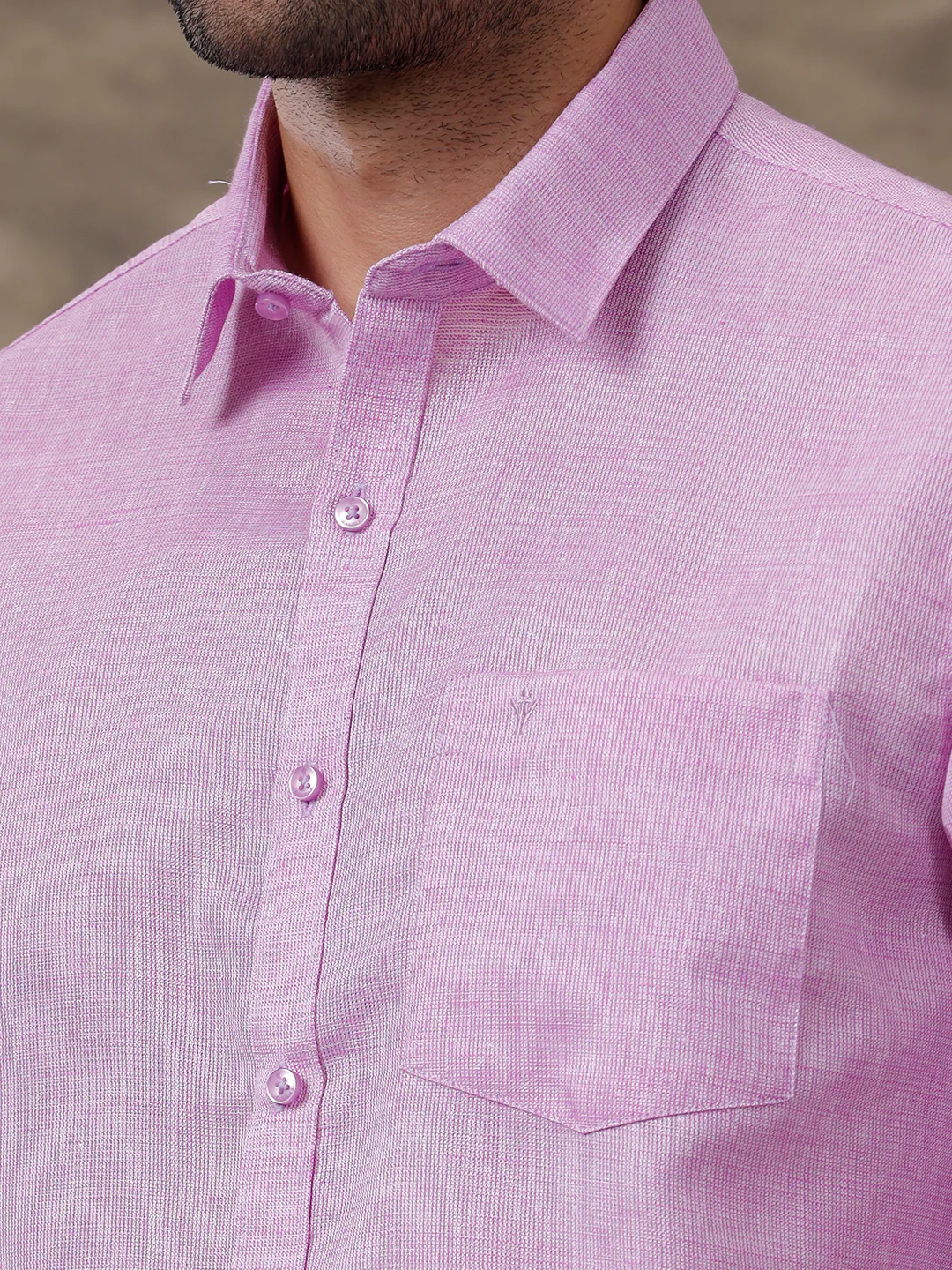 Men Cotton Blend Shirt Lavender T3 CV18 - Image 3