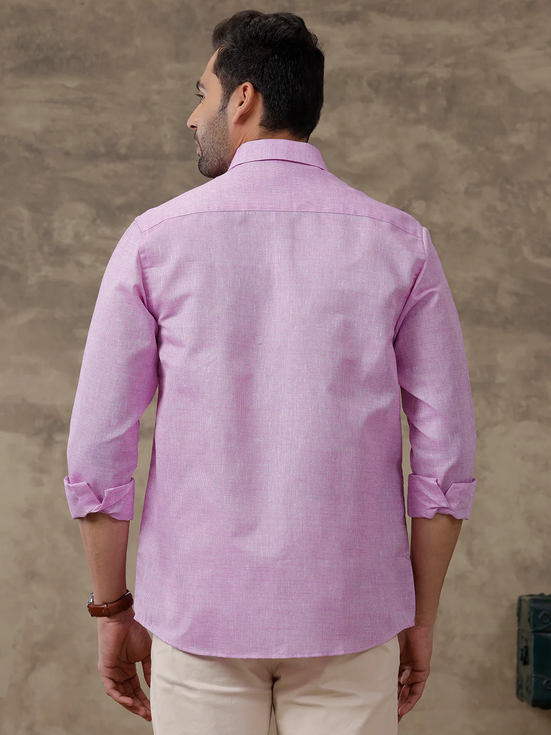 Men Cotton Blend Shirt Lavender T3 CV18 - Image 4