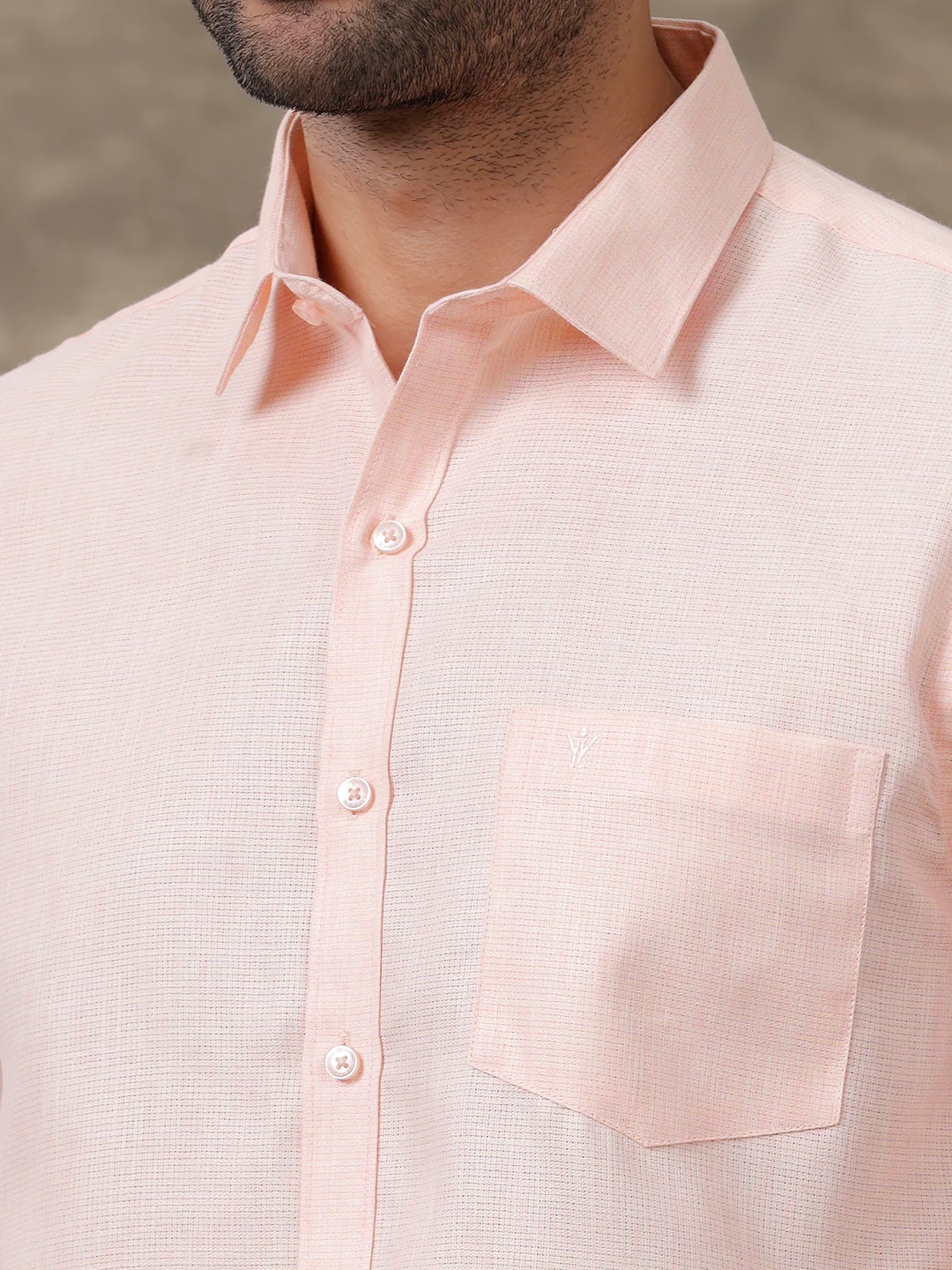 Men Cotton Blend Shirt Light Pink T25 TA4 - Image 3