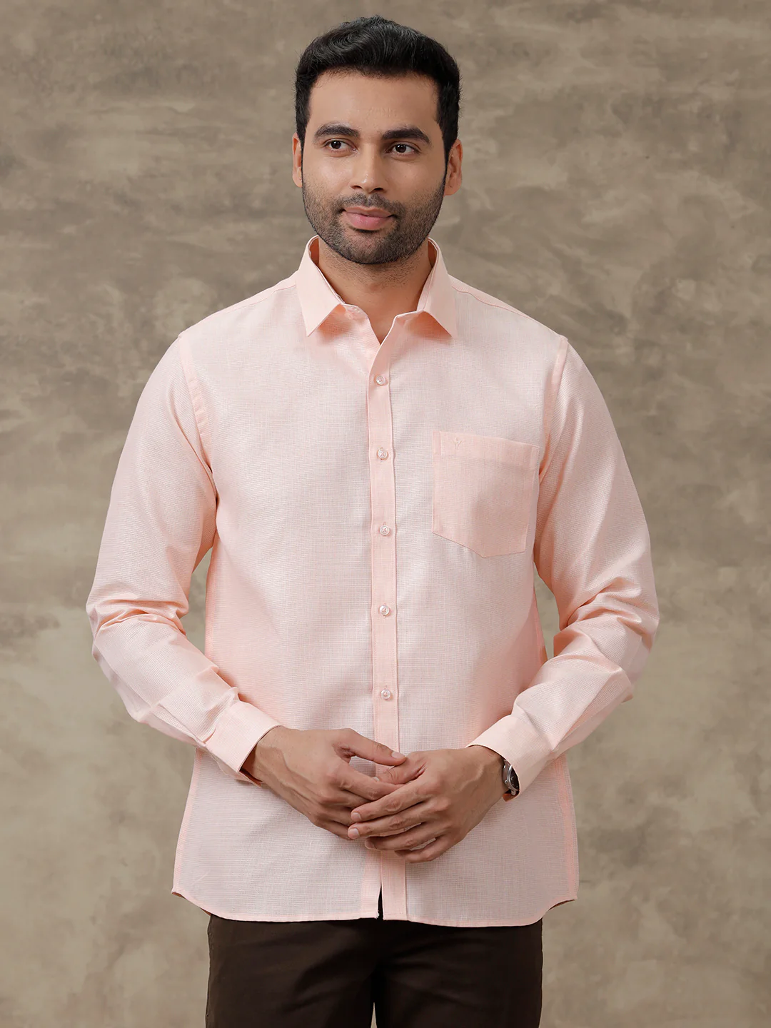 Men Cotton Blend Shirt Light Pink T25 TA4 - Image 5