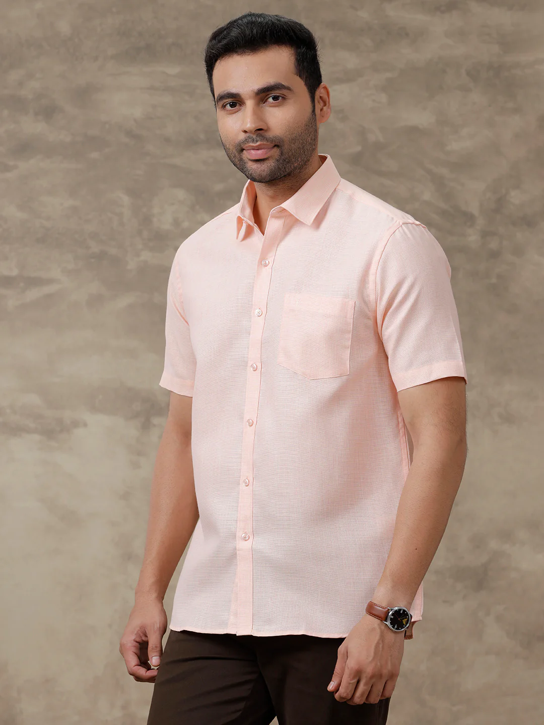 Men Cotton Blend Shirt Light Pink T25 TA4 - Image 6