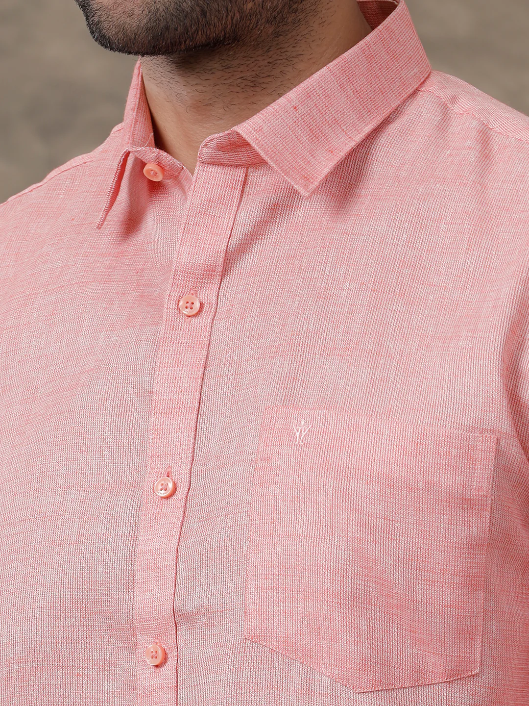 Men Cotton Blend Shirt Light Pink T3 CV11 - Image 3