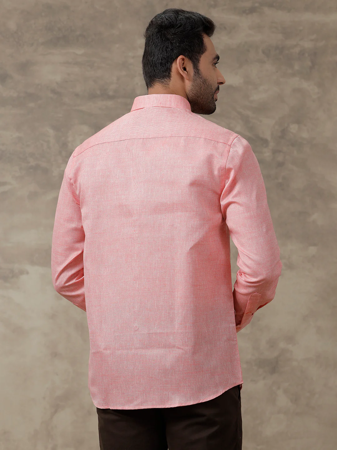 Men Cotton Blend Shirt Light Pink T3 CV11 - Image 4