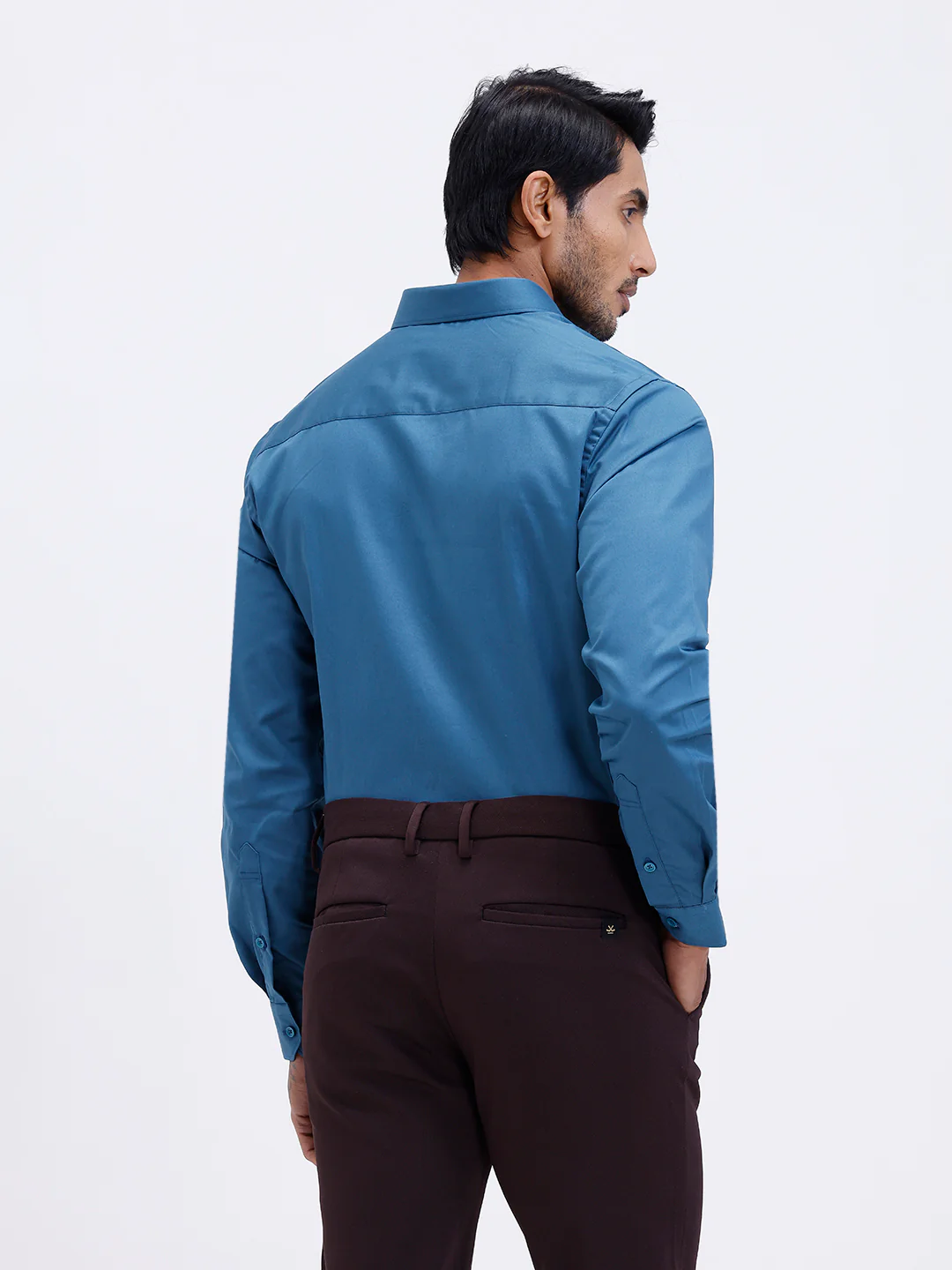 Men Cotton Blend Shirt Peacock Blue T53 ACT3 - Image 4