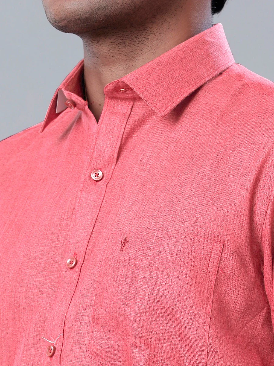 Men Cotton Blend Shirt Pink T26 TB3 - Image 8