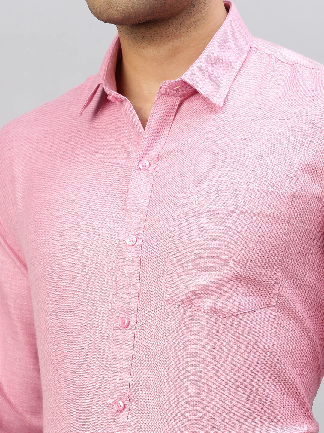 Men Cotton Blend Shirt Pink T7 CG13 - Image 6