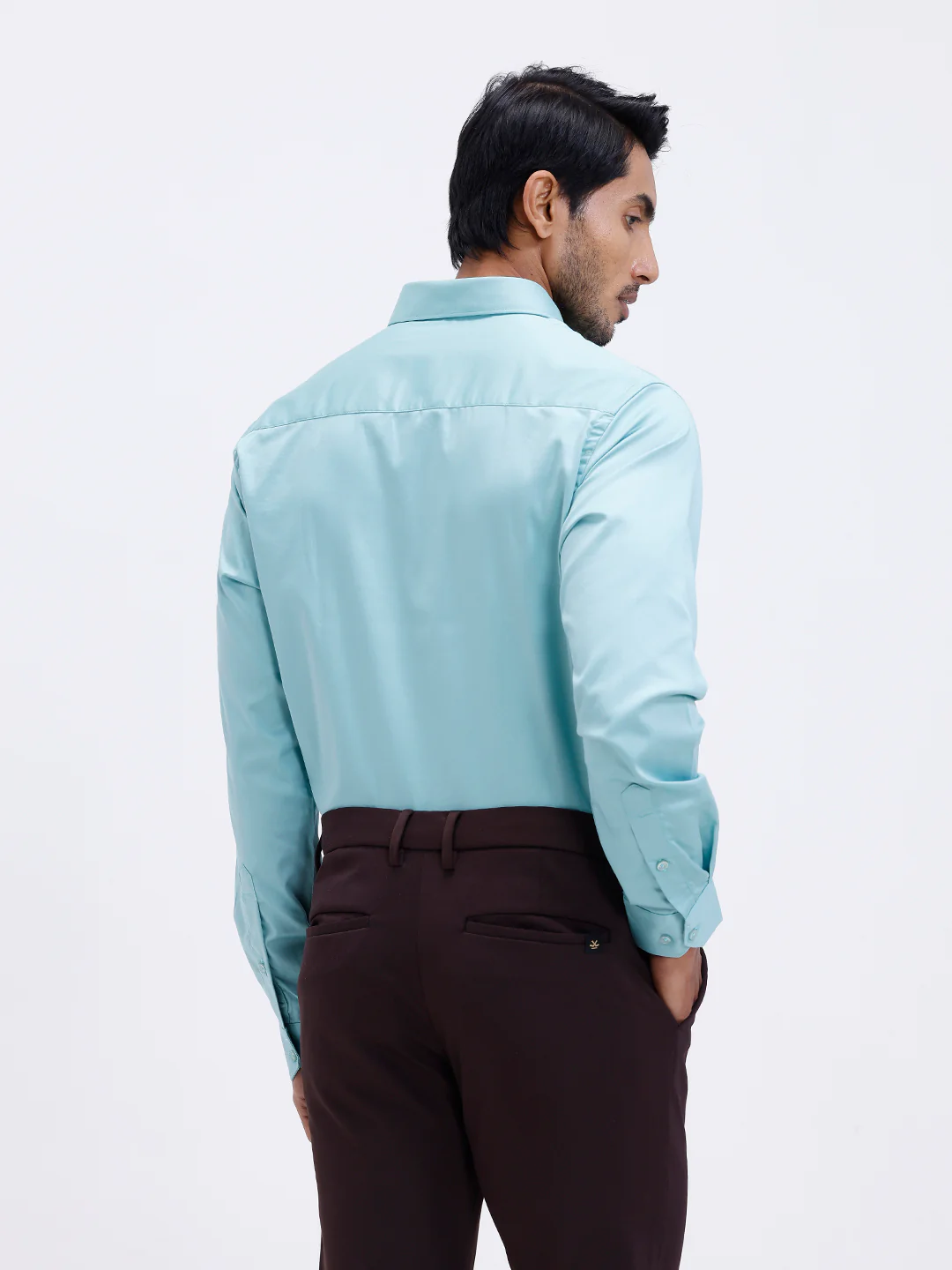 Men Cotton Blend Shirt Shadow Green T53 ACT4 - Image 7