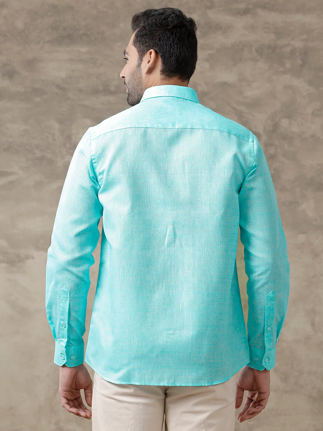 Men Cotton Blend Shirt Sky Blue T3 CV10 - Image 7
