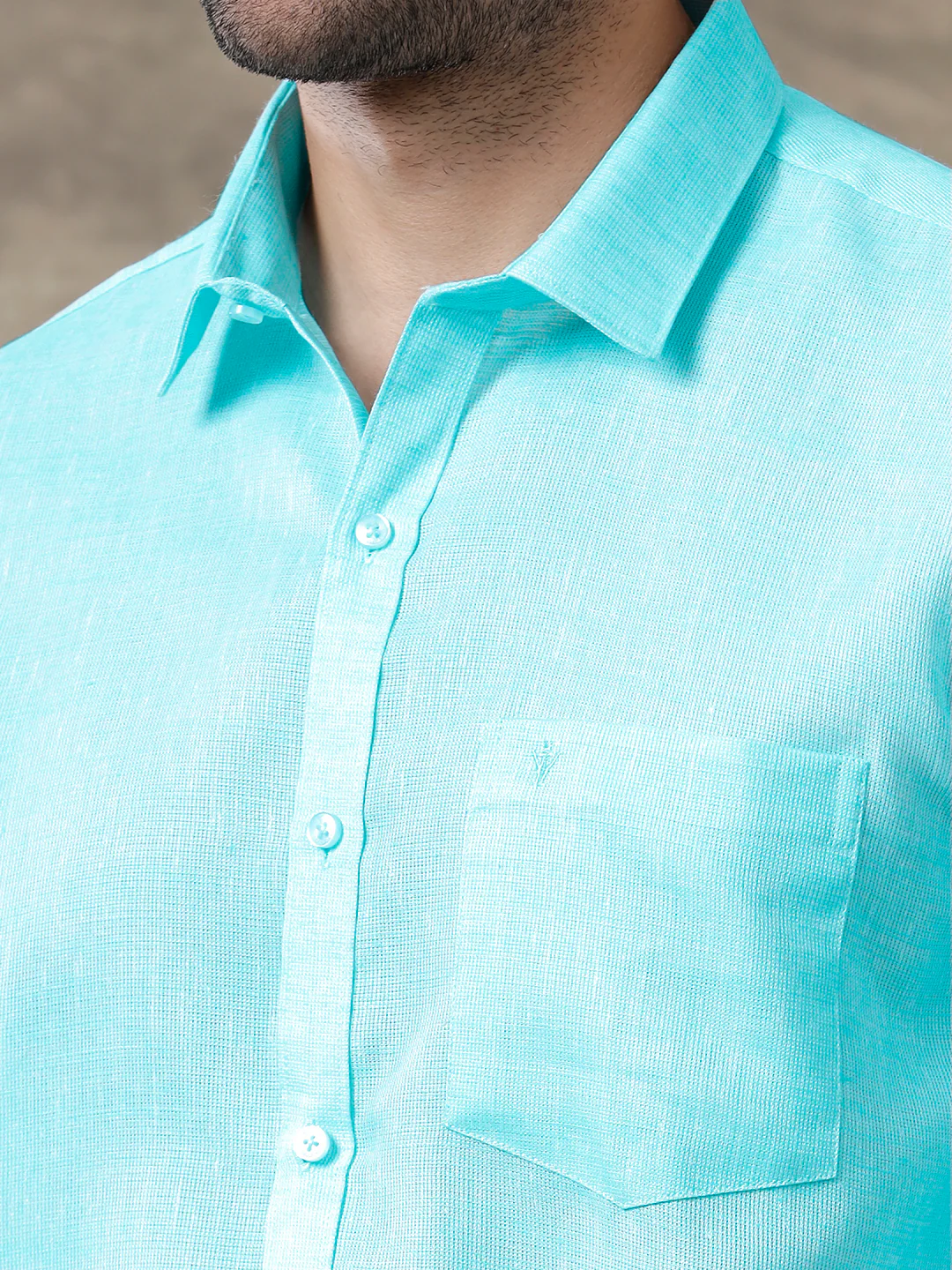 Men Cotton Blend Shirt Sky Blue T3 CV10 - Image 8