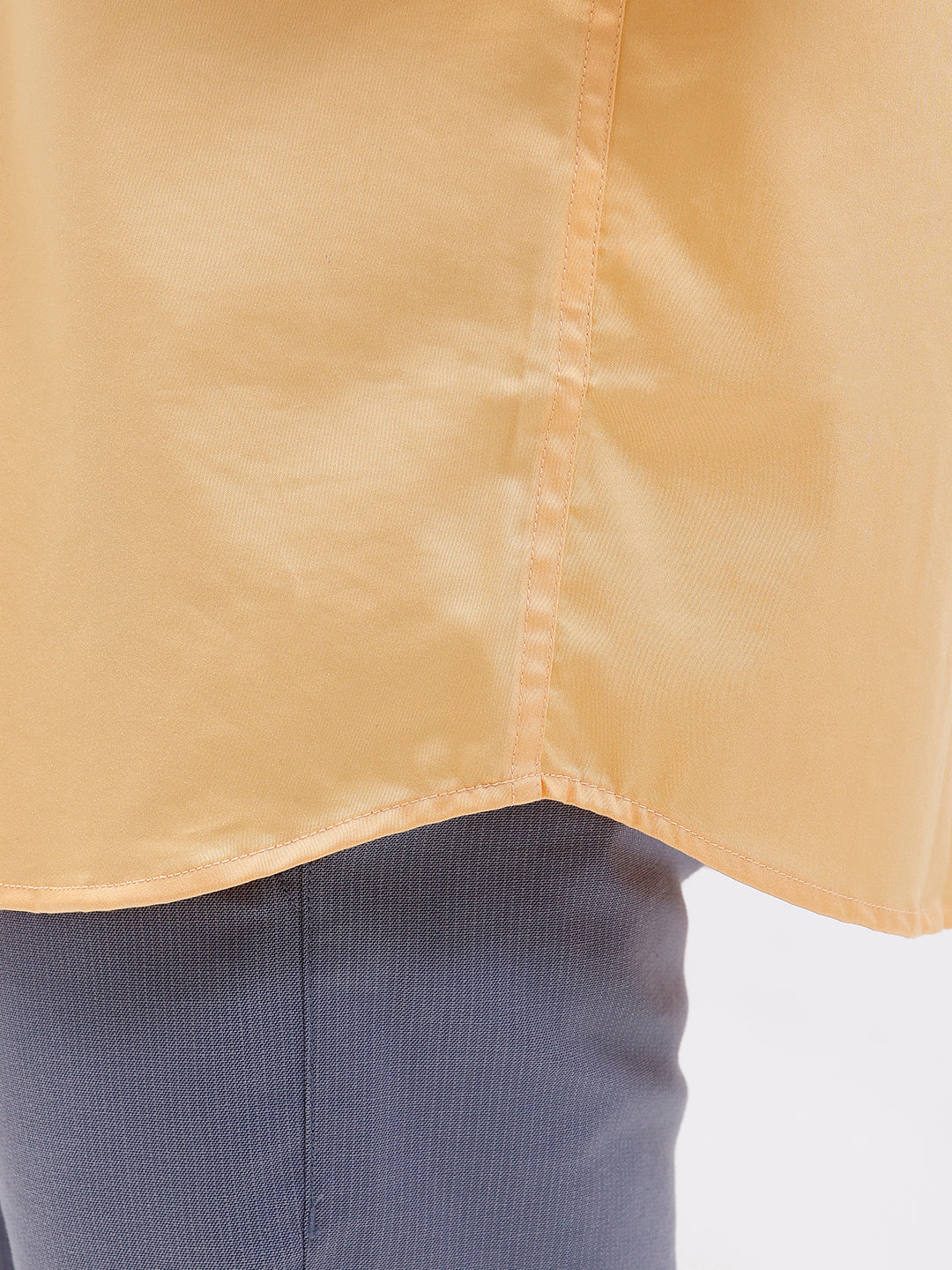 Men Cotton Blend Shirt Yellowish Orange T53 ACT8 - Image 5