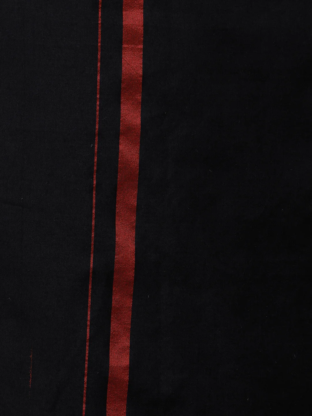 Men Cotton Blend Single Layer Black Dhoti & Towel Set with Red Big Border Makara Jyoti - Image 5