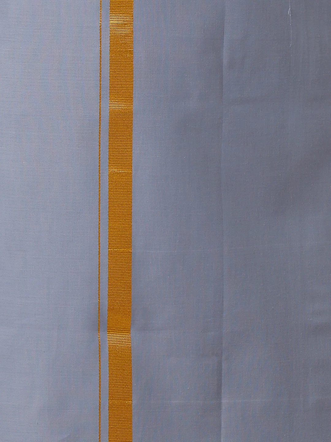 Men Cotton Blend Single Layer Blue Dhoti with Gold Jari Border Cosmic 14 - Image 6