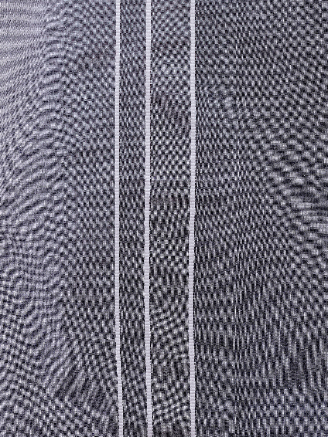 Men Cotton Blend Single Layer Grey Dhoti with Fancy Border Nitro Plain 01 - Image 4