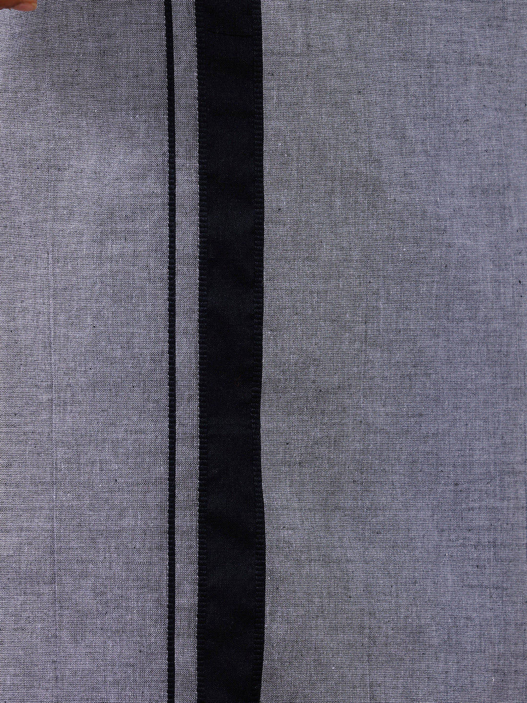 Men Cotton Blend Single Layer Grey Dhoti with Fancy Border Nitro Plain 02 - Image 5
