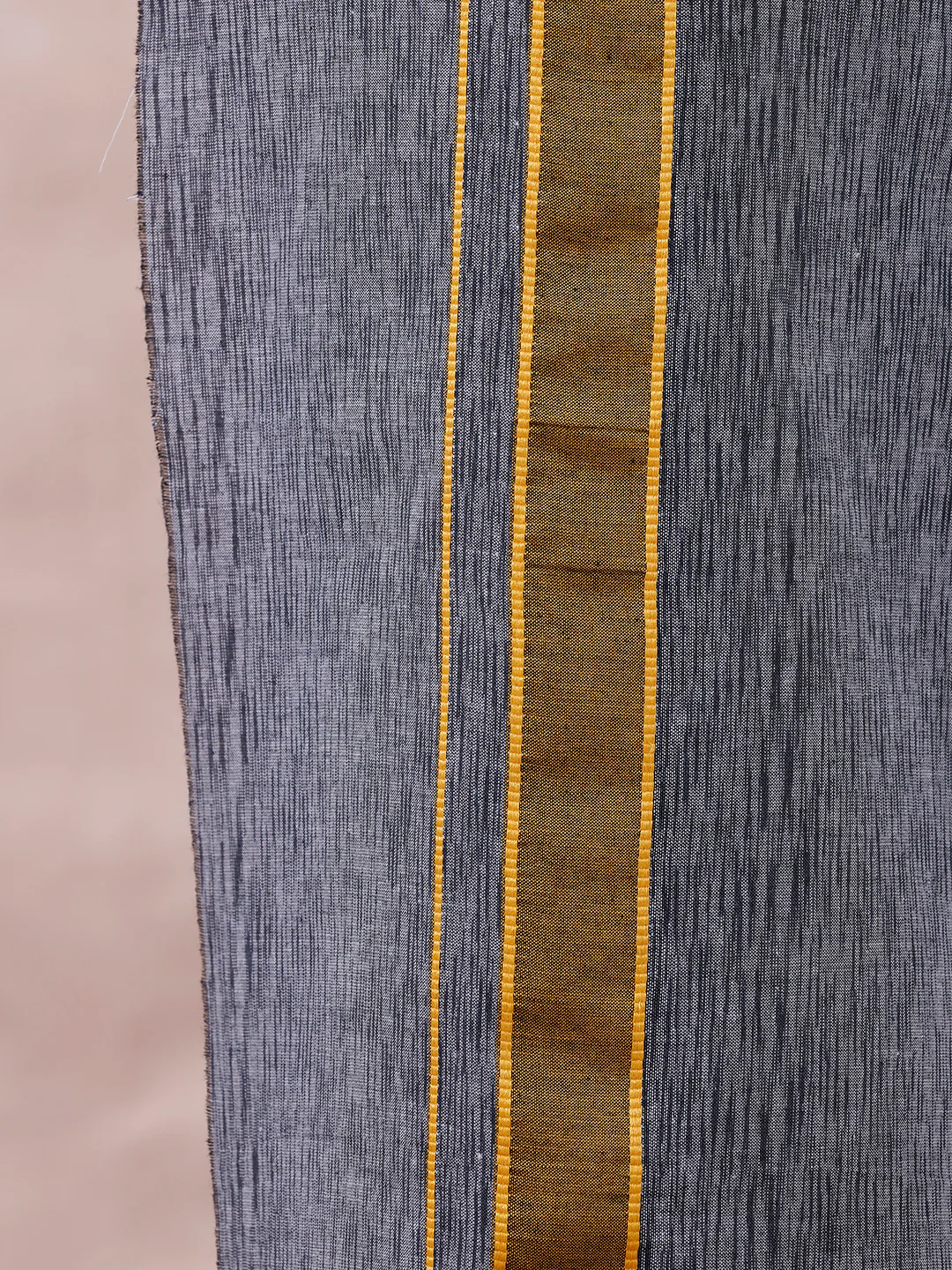 Men Cotton Blend Single Layer Grey Dhoti with Fancy Border Nitro Slub 03 - Image 5