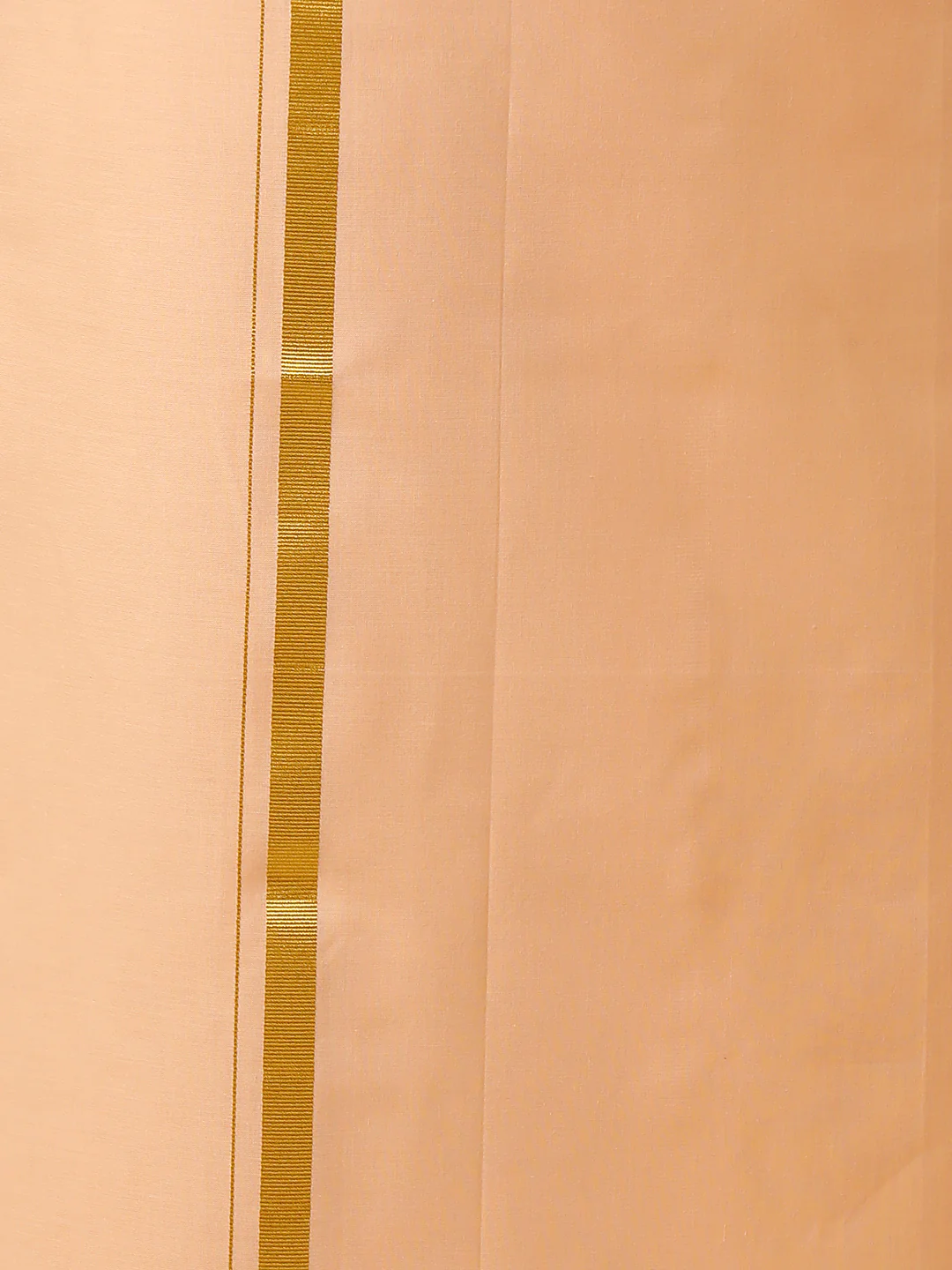 Men Cotton Blend Single Layer Peach Dhoti with Gold Jari Border Cosmic 6 - Image 5