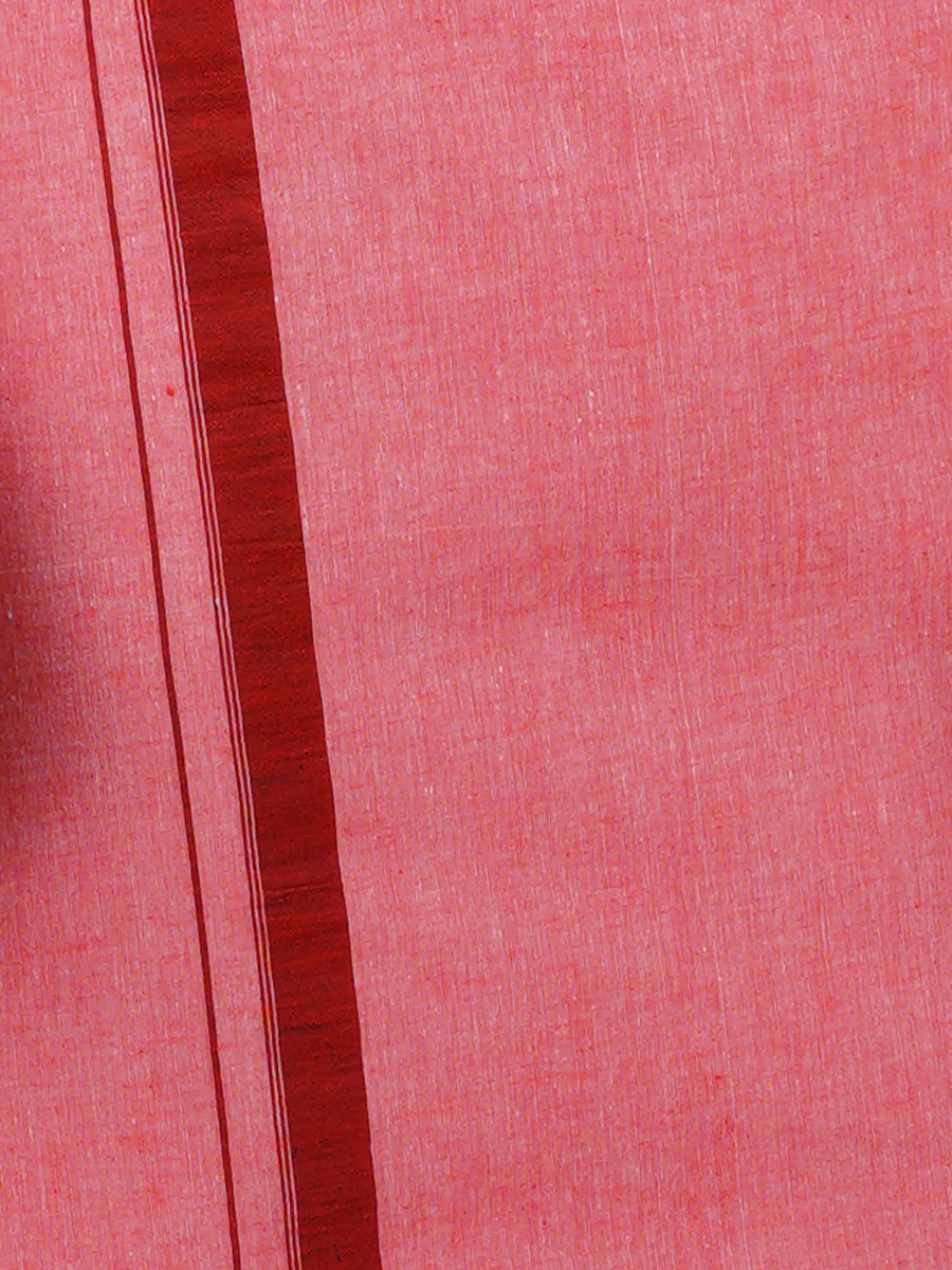 Men Cotton Blend Single Layer Pink Dhoti with Assorted Border Nitro Plain N2 - Image 5