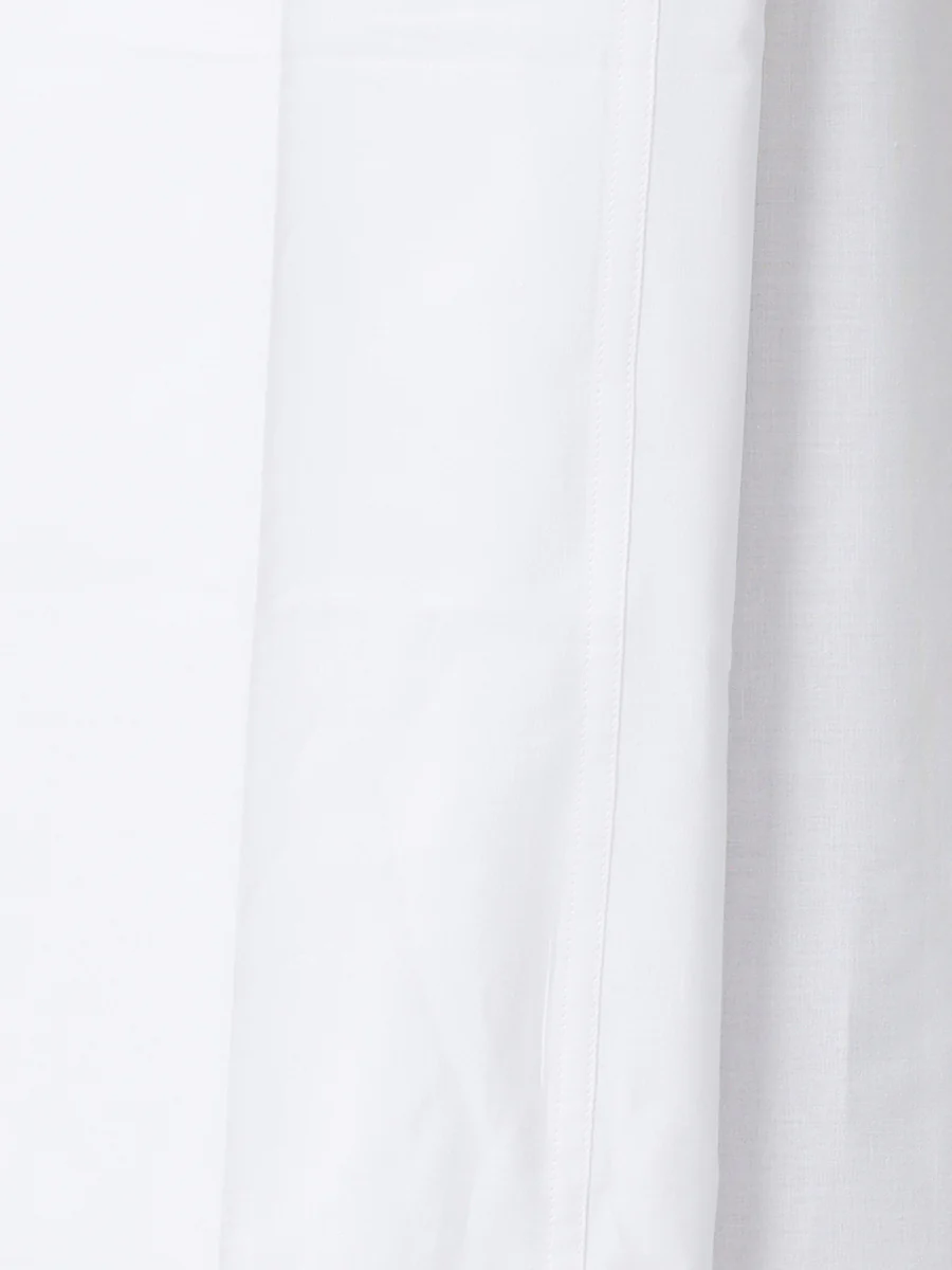 Men Cotton Blend Single Layer Prayer Dhoti with Small Border - Image 4