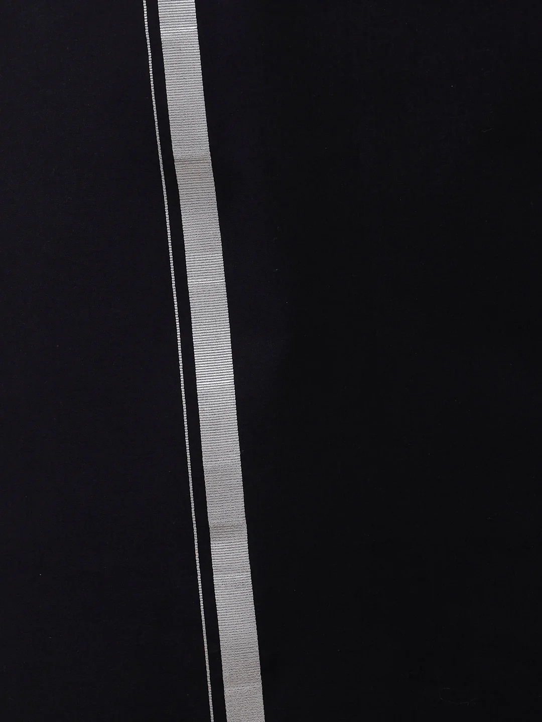 Men Cotton Blend Single Layer Silver Black Dhoti with Silver Jari Border Cosmic - Image 5