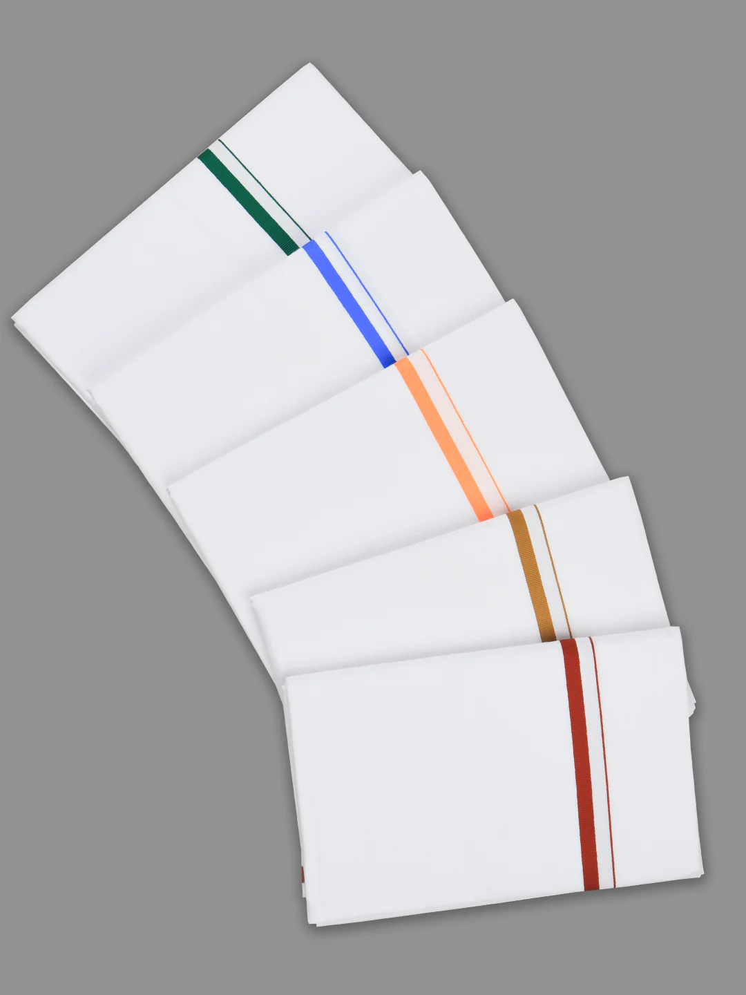 Men Cotton Blend Single Layer White Dhoti with Assorted Border Bramosh - Image 4