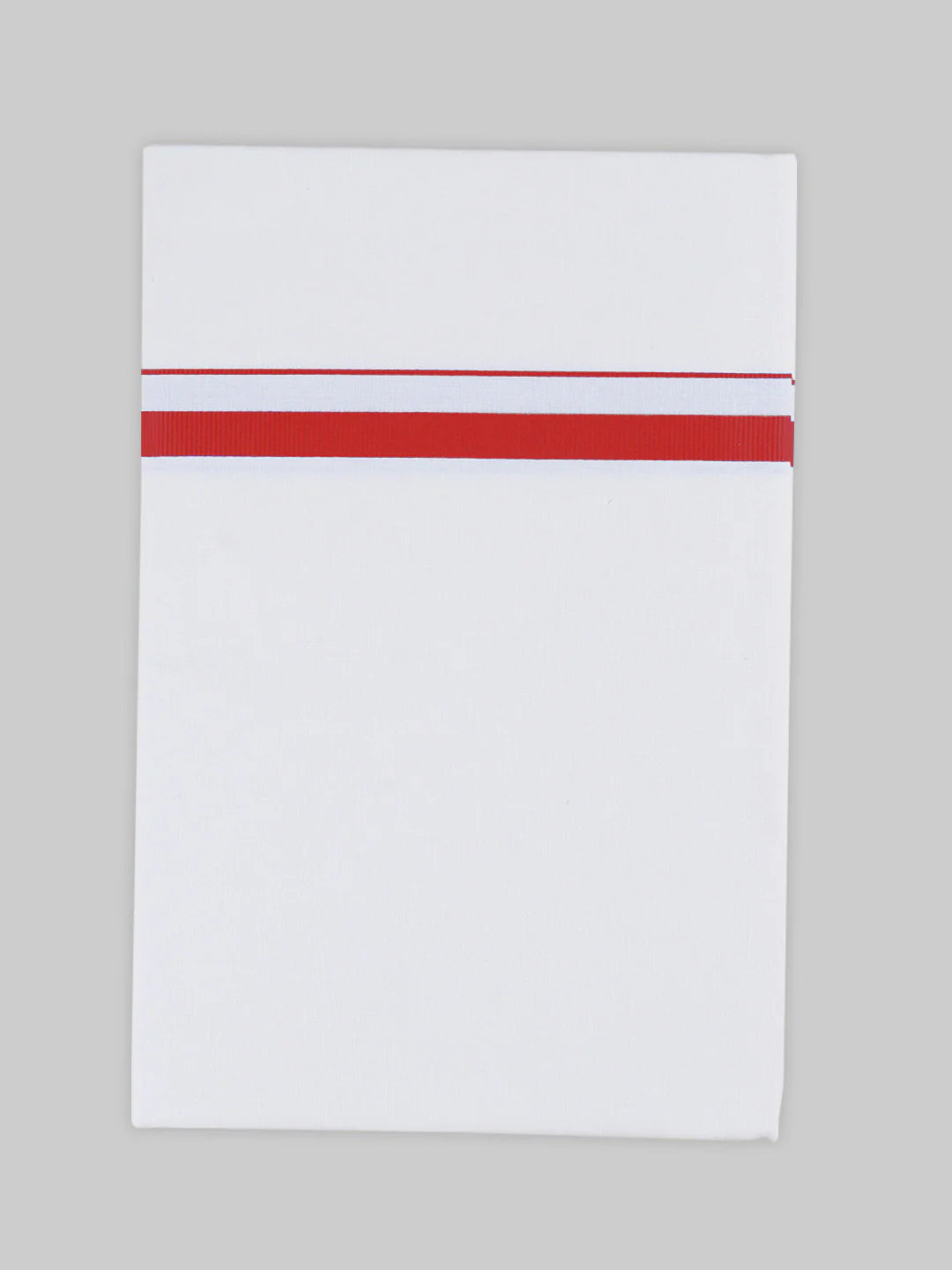 Men Cotton Blend Single Layer White Dhoti with Assorted Border Pack of 3 - Image 3
