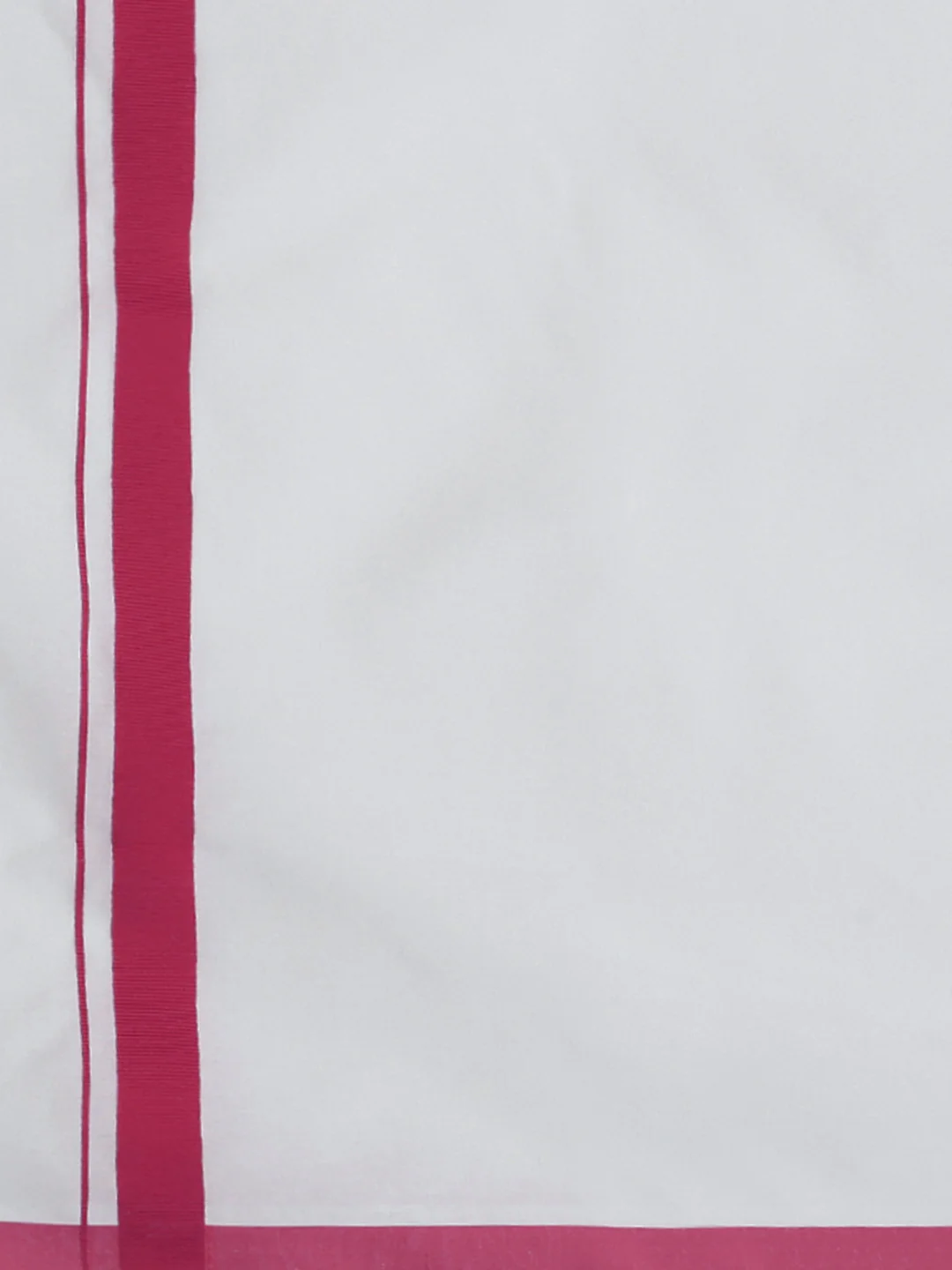 Men Cotton Blend Single Layer White Dhoti with Big Border WS21 - Image 5