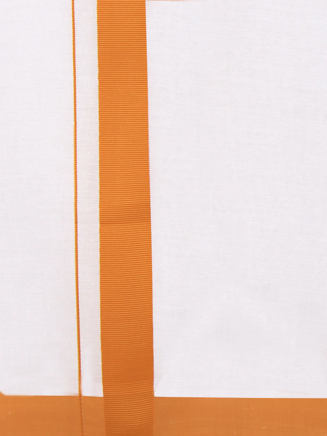 Men Cotton Blend Single Layer White Dhoti with Big Border WS23 - Image 4