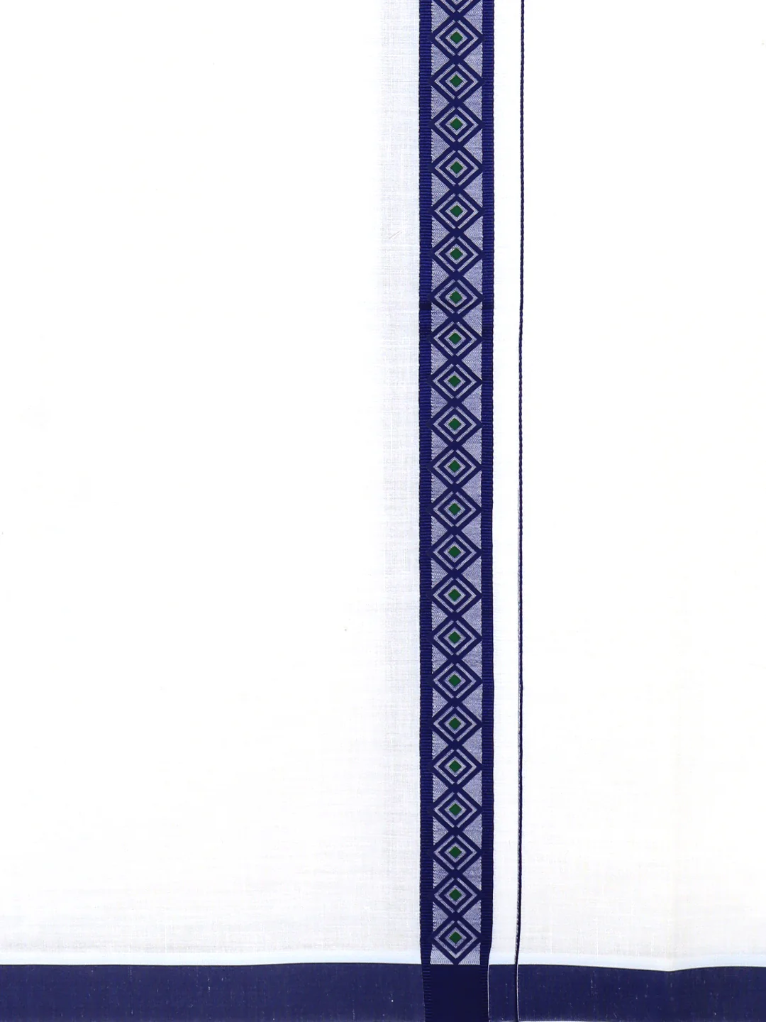Men Cotton Blend Single Layer White Dhoti with Double Side Fancy Border HM 06 - Image 5