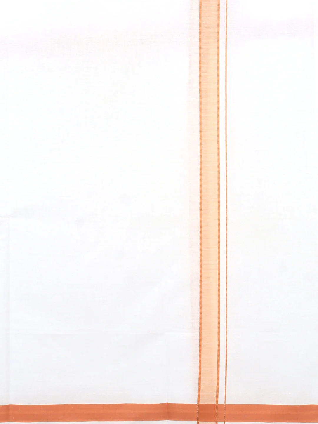 Men Cotton Blend Single Layer White Dhoti with Double Side Fancy Border HM 10 - Image 6
