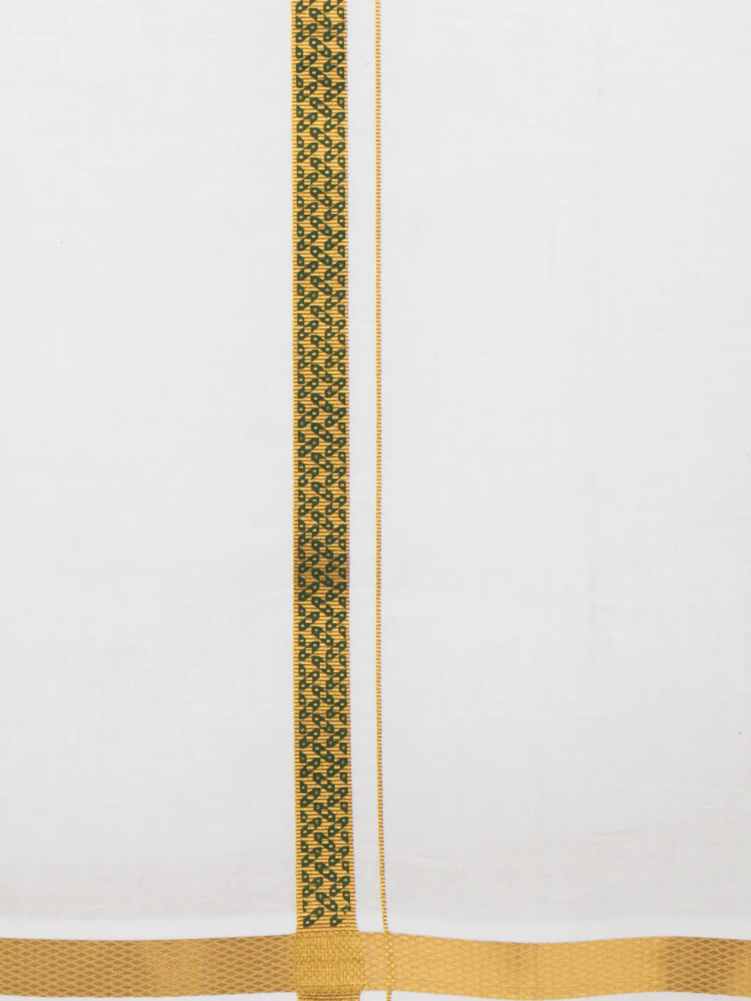 Men Cotton Blend Single Layer White Dhoti with Double Side Fancy Jari Border GP03 - Image 5