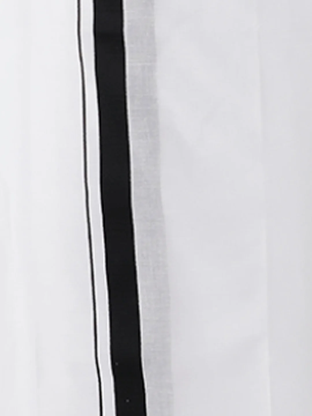 Men Cotton Blend Double Layer White Dhoti with Big Border RS01 - Image 4