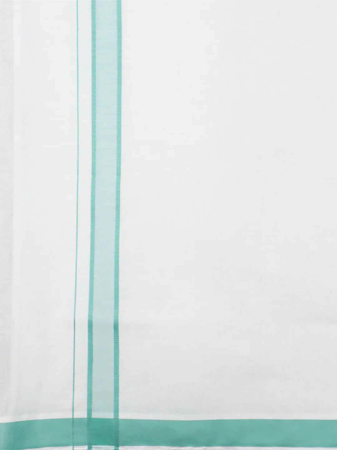 Men Cotton Blend Single Layer White Dhoti with Fancy Border WP24 - Image 4