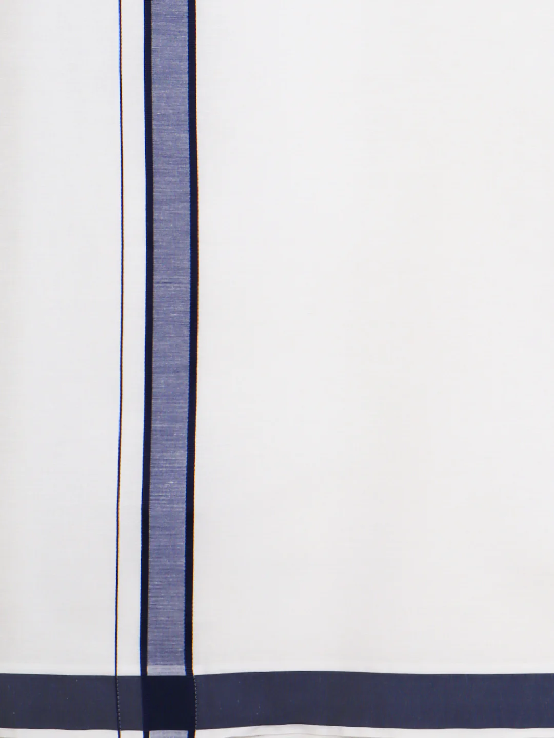 Men Cotton Blend Single Layer White Dhoti with Fancy Border WP26 - Image 4