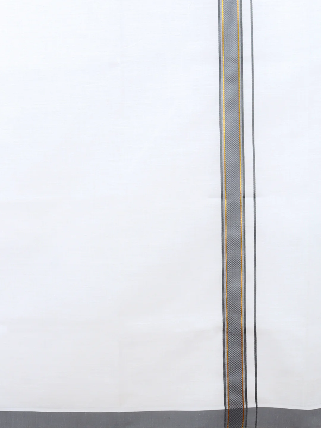 Men Cotton Blend Single Layer White Dhoti with Fancy Jari Border HGF28 - Image 3