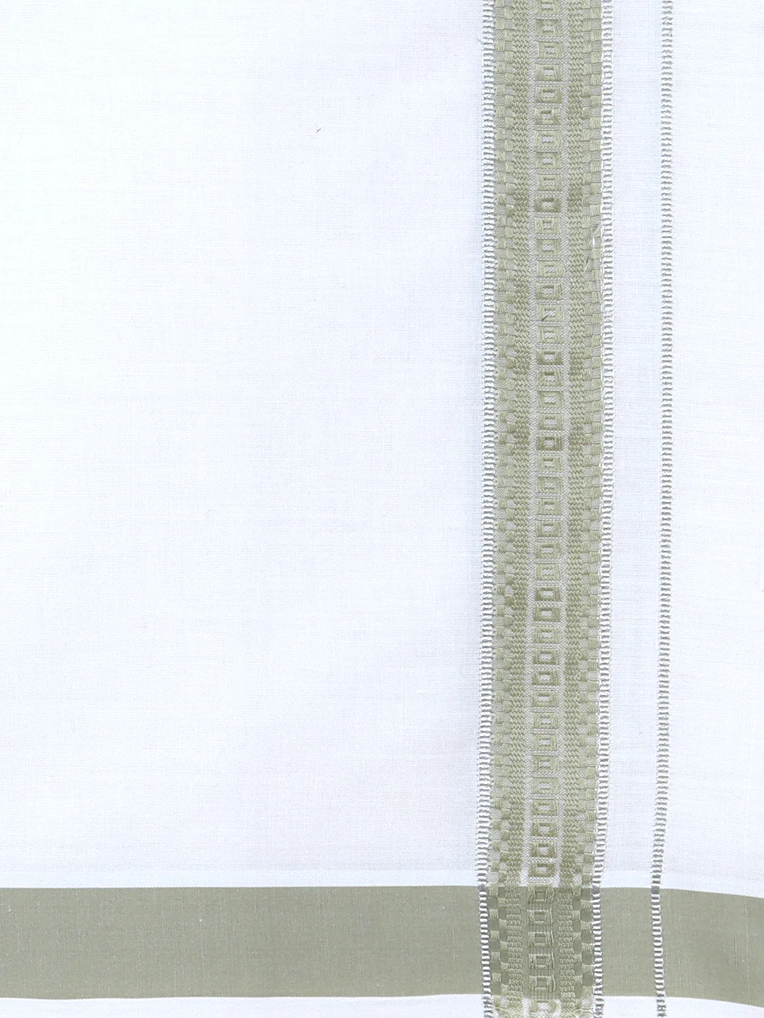 Men Cotton Blend Single Layer White Dhoti with Fancy Jari Border HSF09 - Image 4