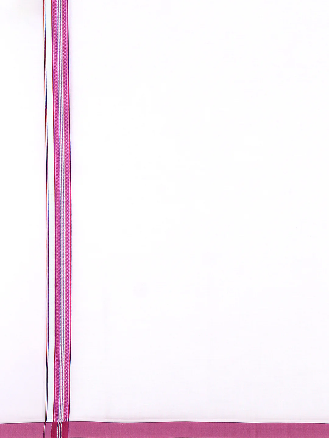 Men Cotton Blend Single Layer White Dhoti with Fancy Jari Border HSF03 - Image 3