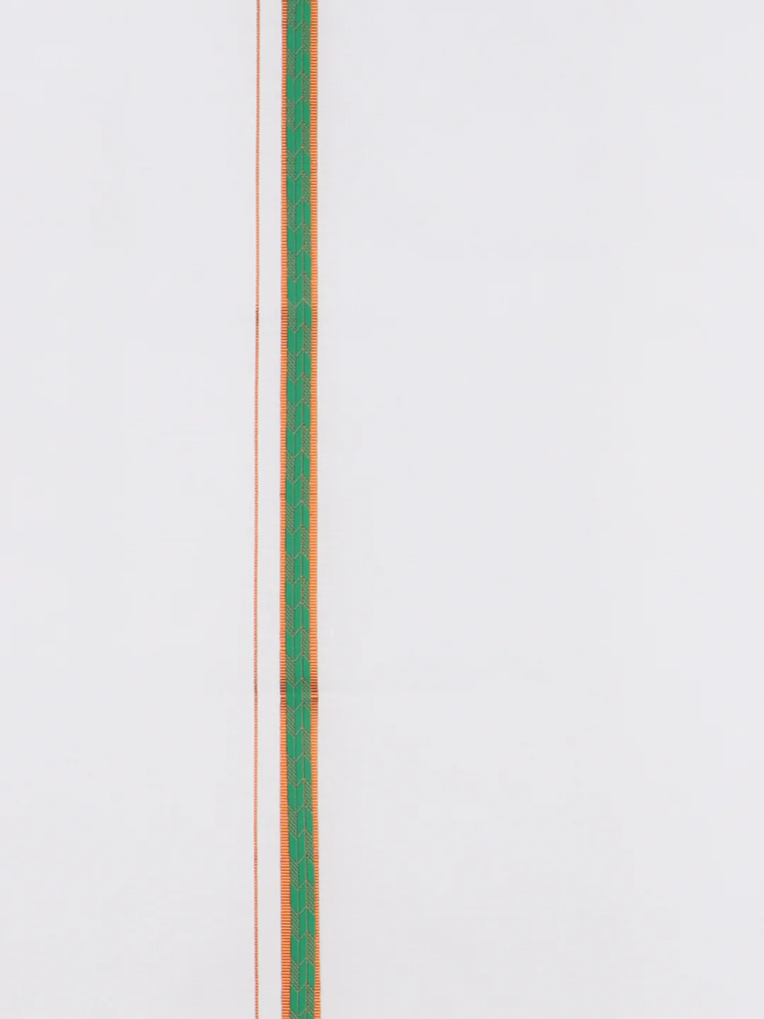 Men Cotton Blend Single Layer White Dhoti with Fancy Jari Border Roxy R02 - Image 3