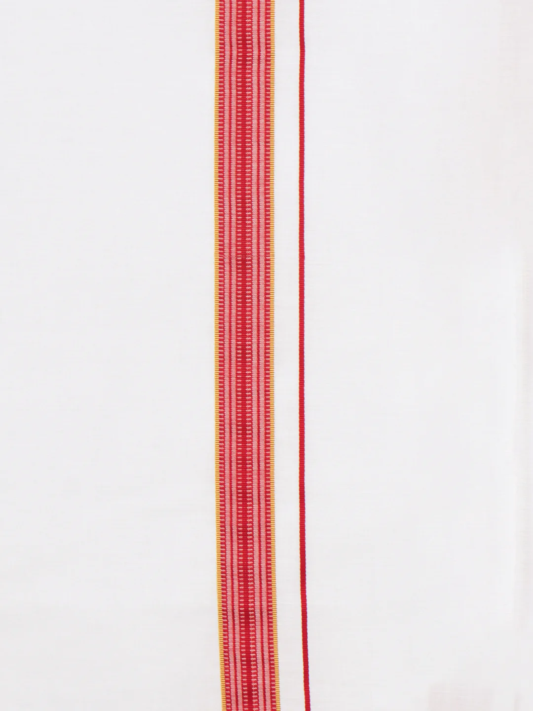 Men Cotton Blend Single Layer White Dhoti with Fancy Jari Border WGF09 - Image 3