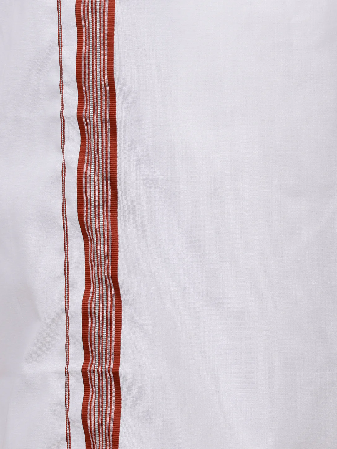 Men Cotton Blend Single Layer White Dhoti with Fancy Jari Border WSF04 - Image 3