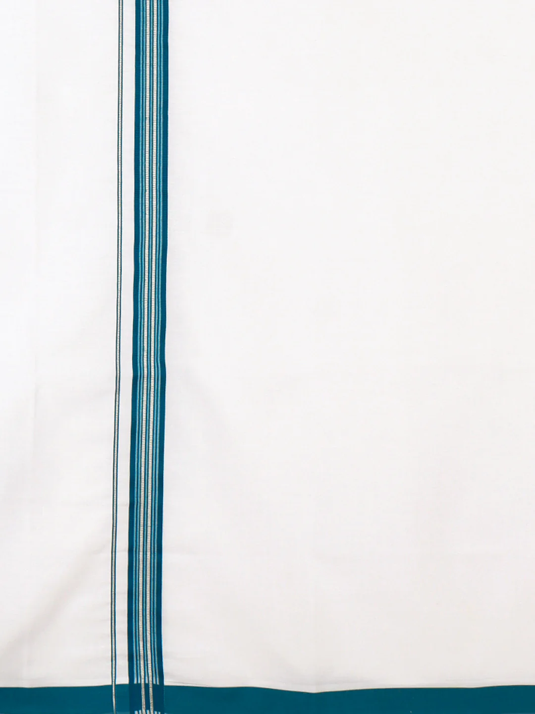 Men Cotton Blend Single Layer White Dhoti with Fancy Jari Border WSF06 - Image 4