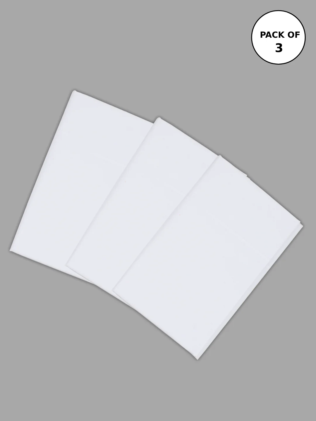 Men Cotton Blend Single Layer White Dhoti with Small Border Paramas (Pack of 3)