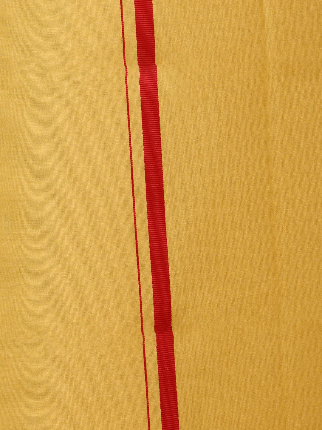 Men Cotton Blend Single Layer Yellow Dhoti with Assorted Big Border Rishi BB2 - Image 5