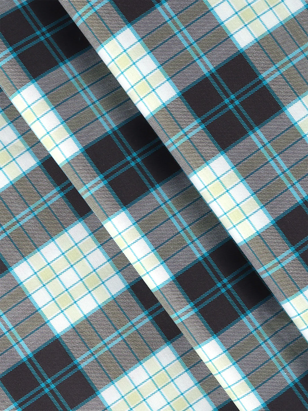 Men Cotton Checked Shirt Fabric Blue Cascade - Image 2