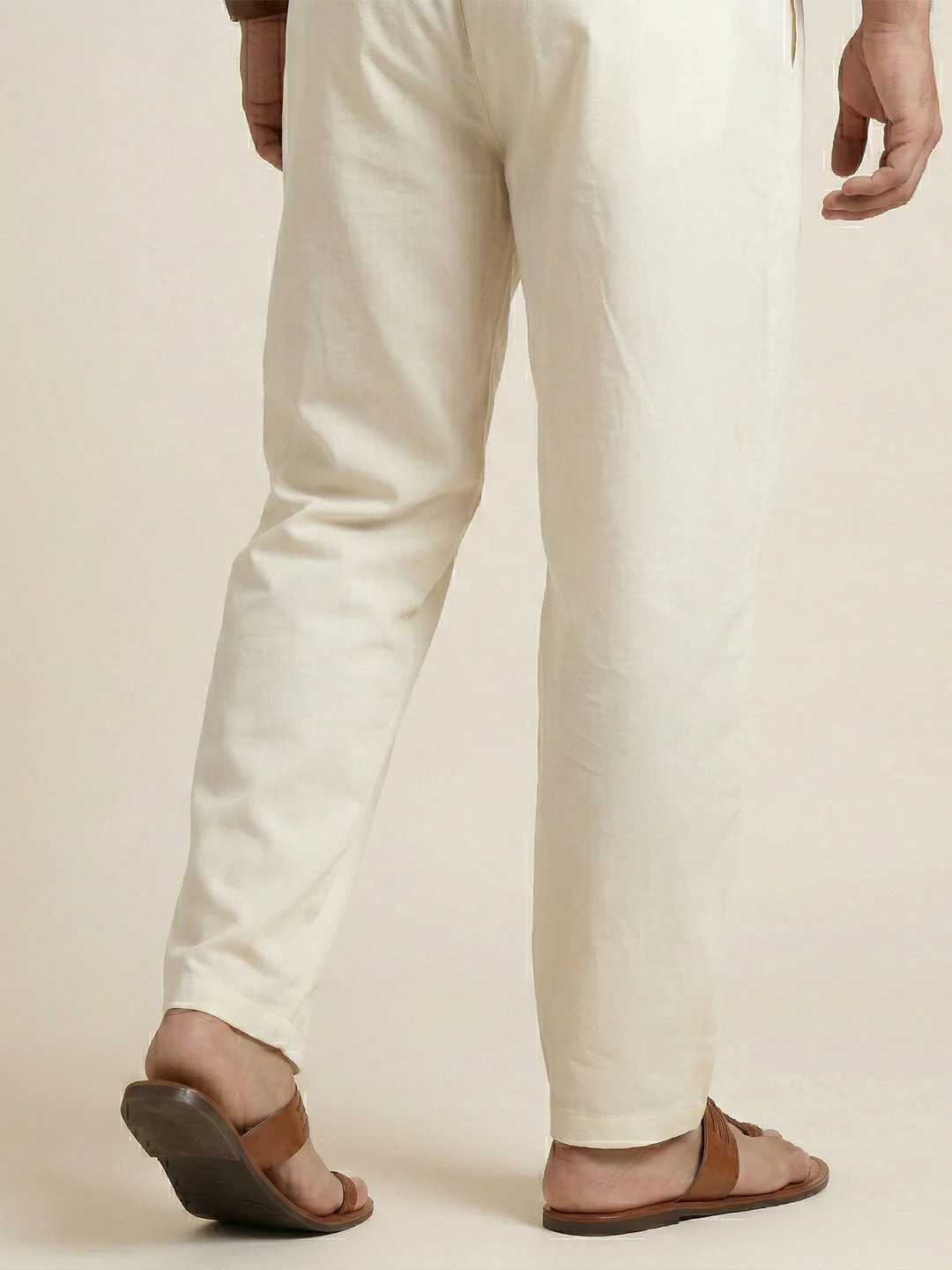 Men Cotton Cream Kurta Pant - Image 4