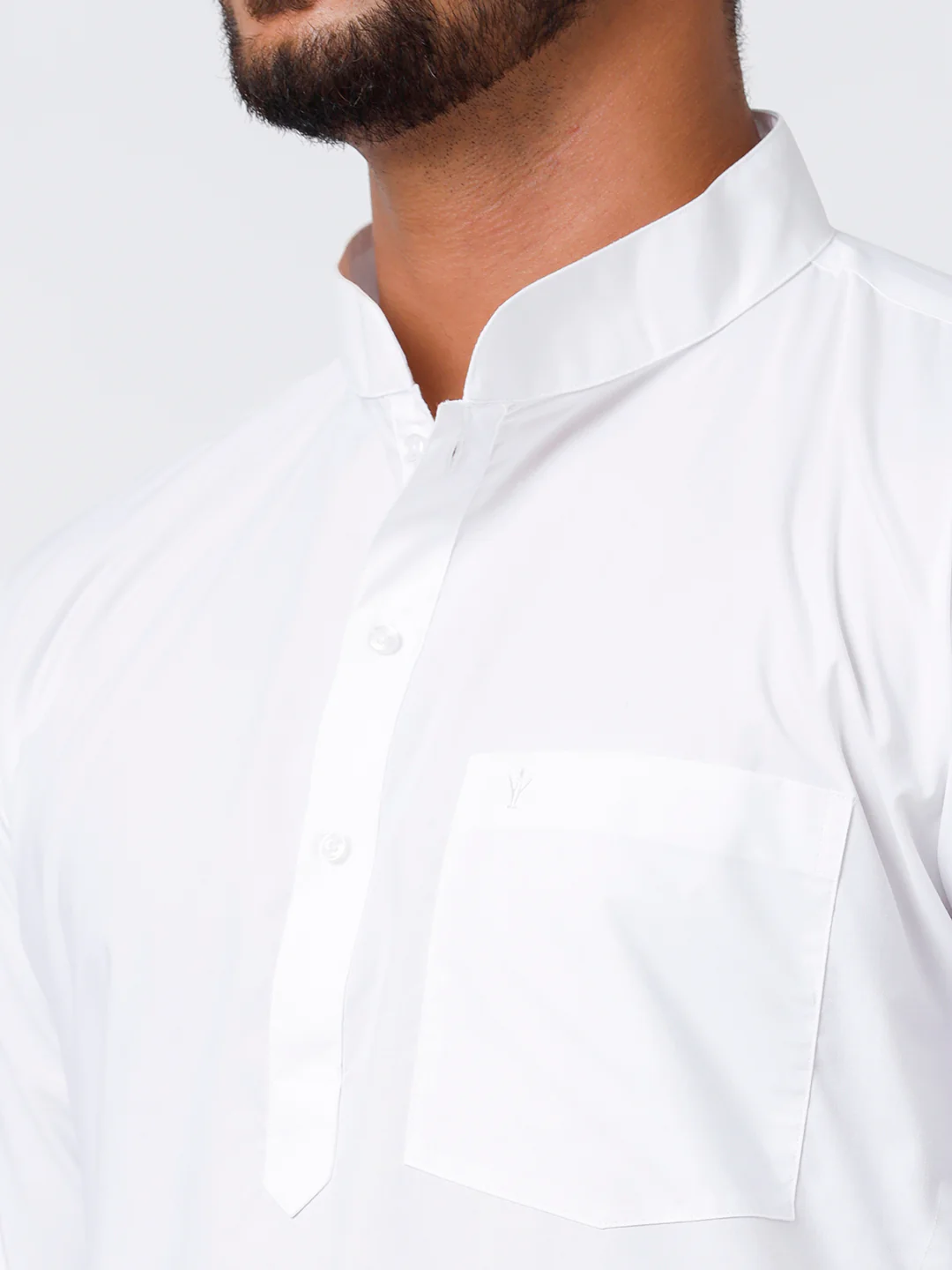 Men Cotton Full Sleeve White Kurta Top with Prayer Dhoti Combo Quba - Image 5