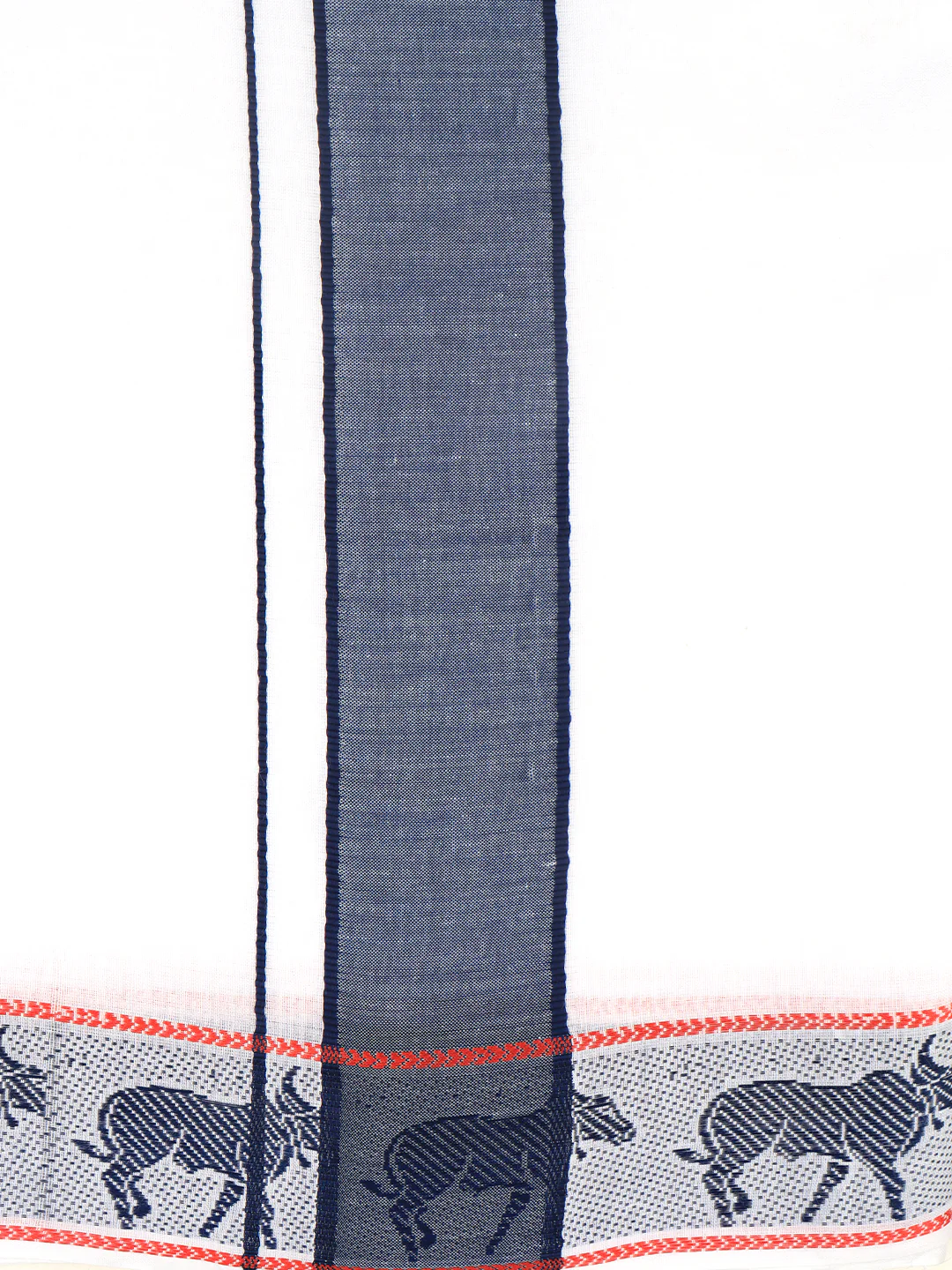 Men Cotton Navy Fancy Border Panchakacham with Angavasthram Srirasthu(9+5) SR41 - Image 6