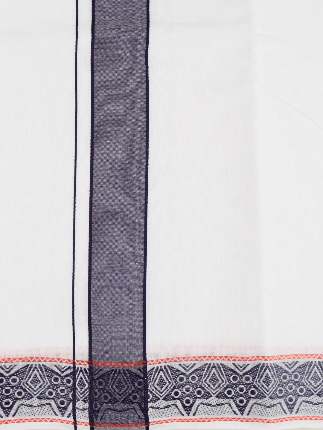 Men Cotton Navy Fancy Border Panchakacham with Angavasthram Srirasthu(9+5) SR42 - Image 3